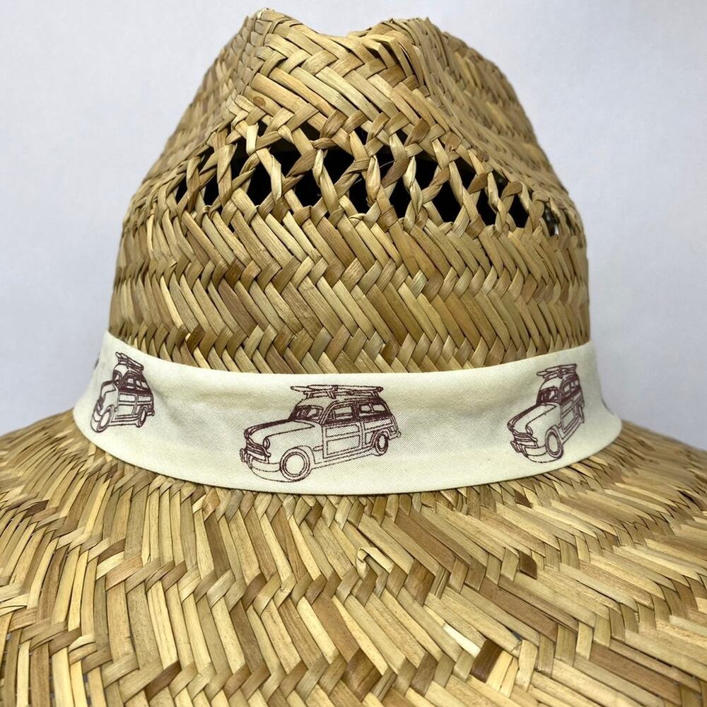 Straw Panama Hat WOODIE Vintage Surf StationWagon Woven WOODY